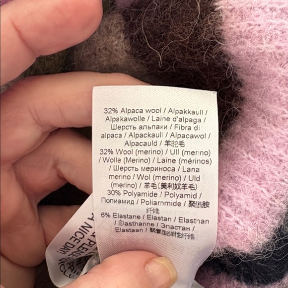 Ganni Alpaca Wool Blend Striped Sweater w Balloon Sleeve Sweater M EUC - Picture 9 of 9